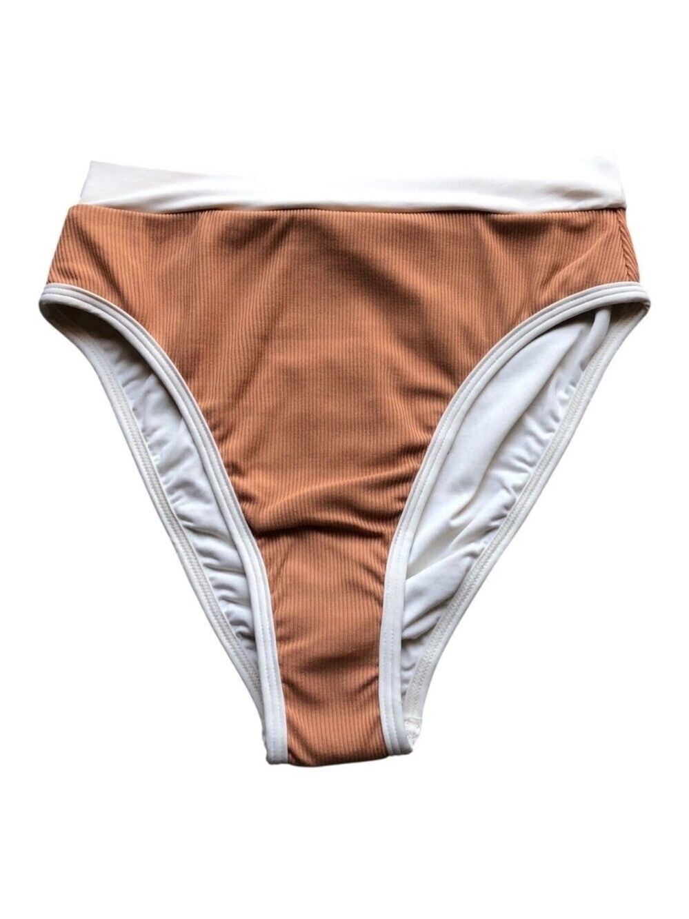 L*Space Ribbed Frenchi High Waisted Bitsy Cut Bikini Swim Bottom NWT Size S